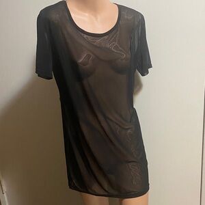 Sheer big t -shirt / dress w bodysuit